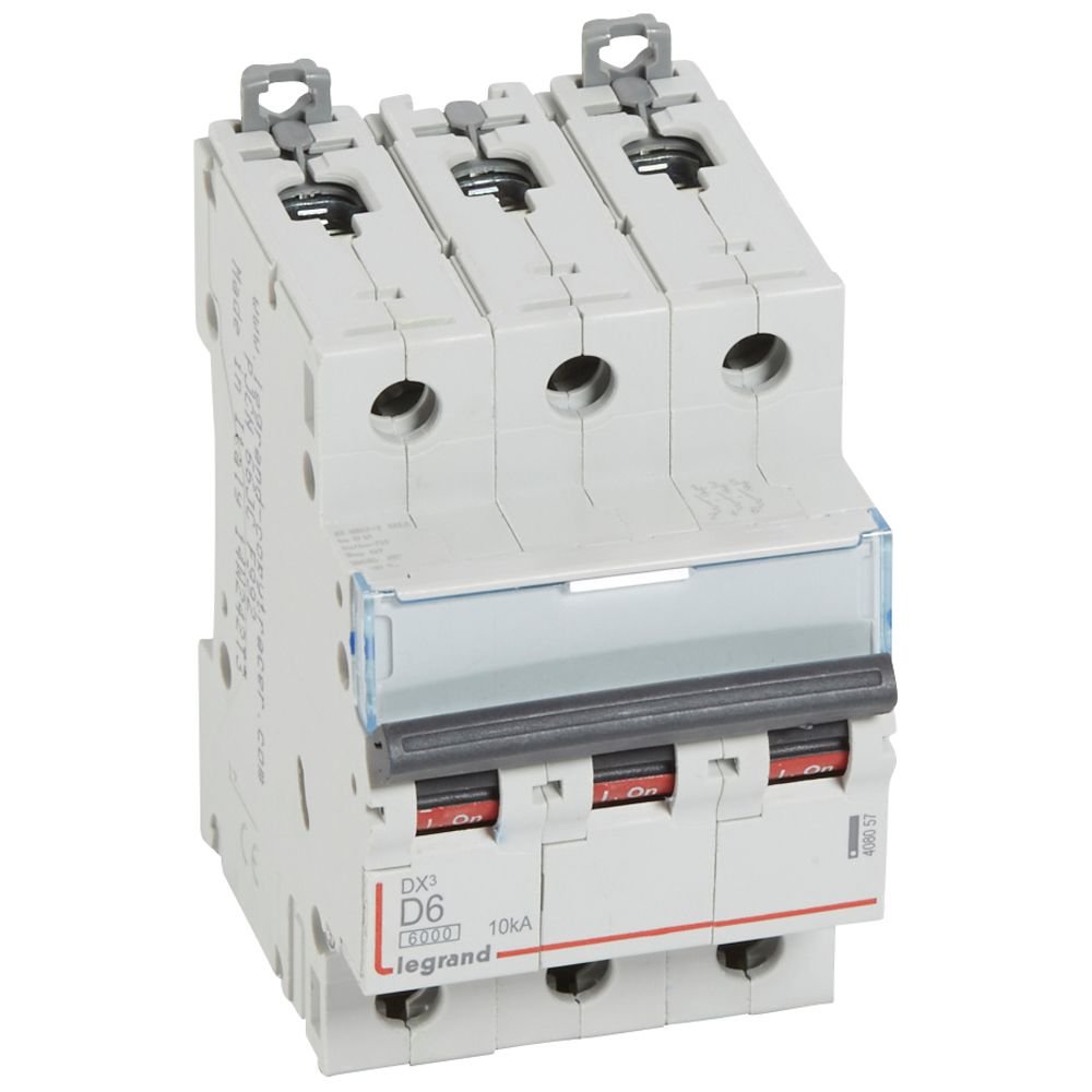 Disjoncteur Legrand DX3 3P 6A courbe D 408057