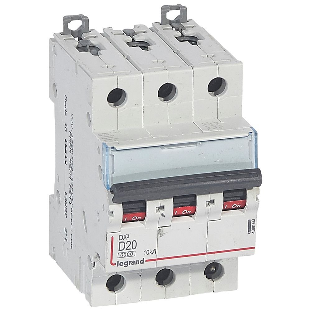 Disjoncteur Legrand DX3 3P 20A courbe D 408060