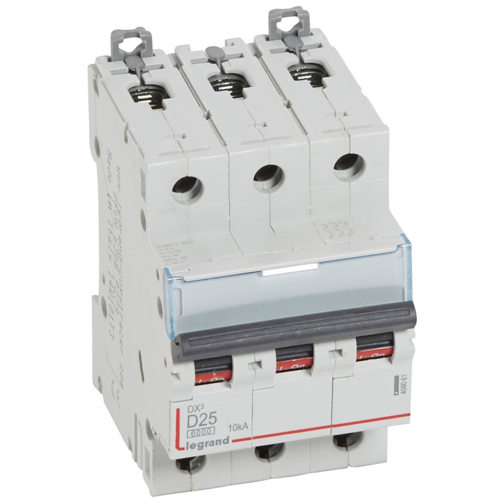 Disjoncteur Legrand DX3 3P 25A courbe D 408061