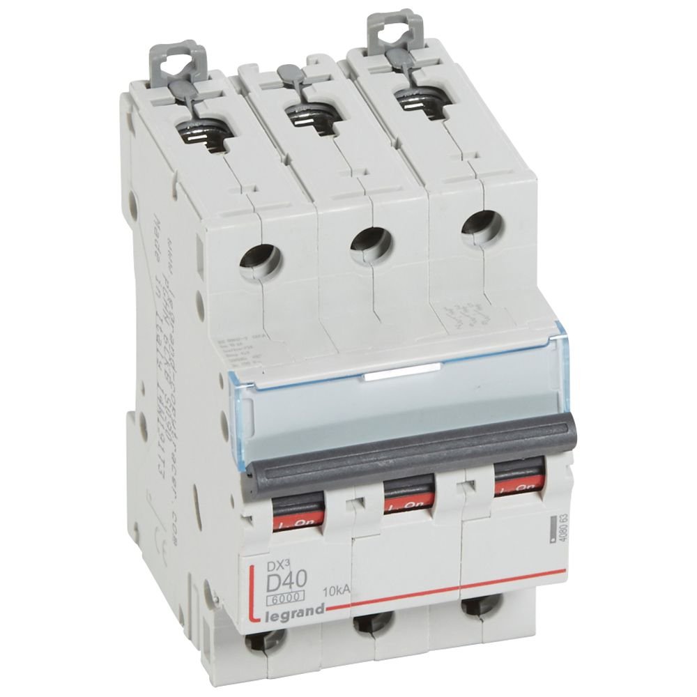 Disjoncteur Legrand DX3 3P 40A courbe D 408063