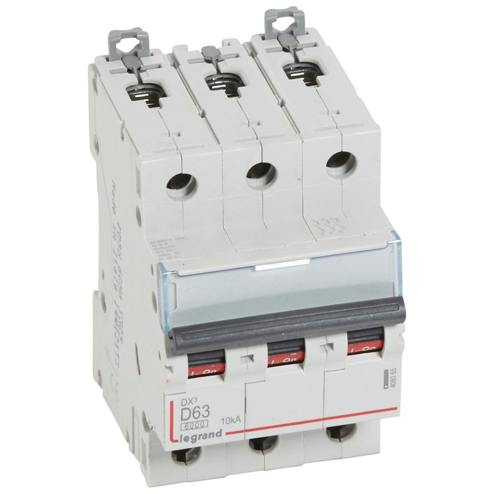 Disjoncteur Legrand DX3 3P 63A courbe D 408065