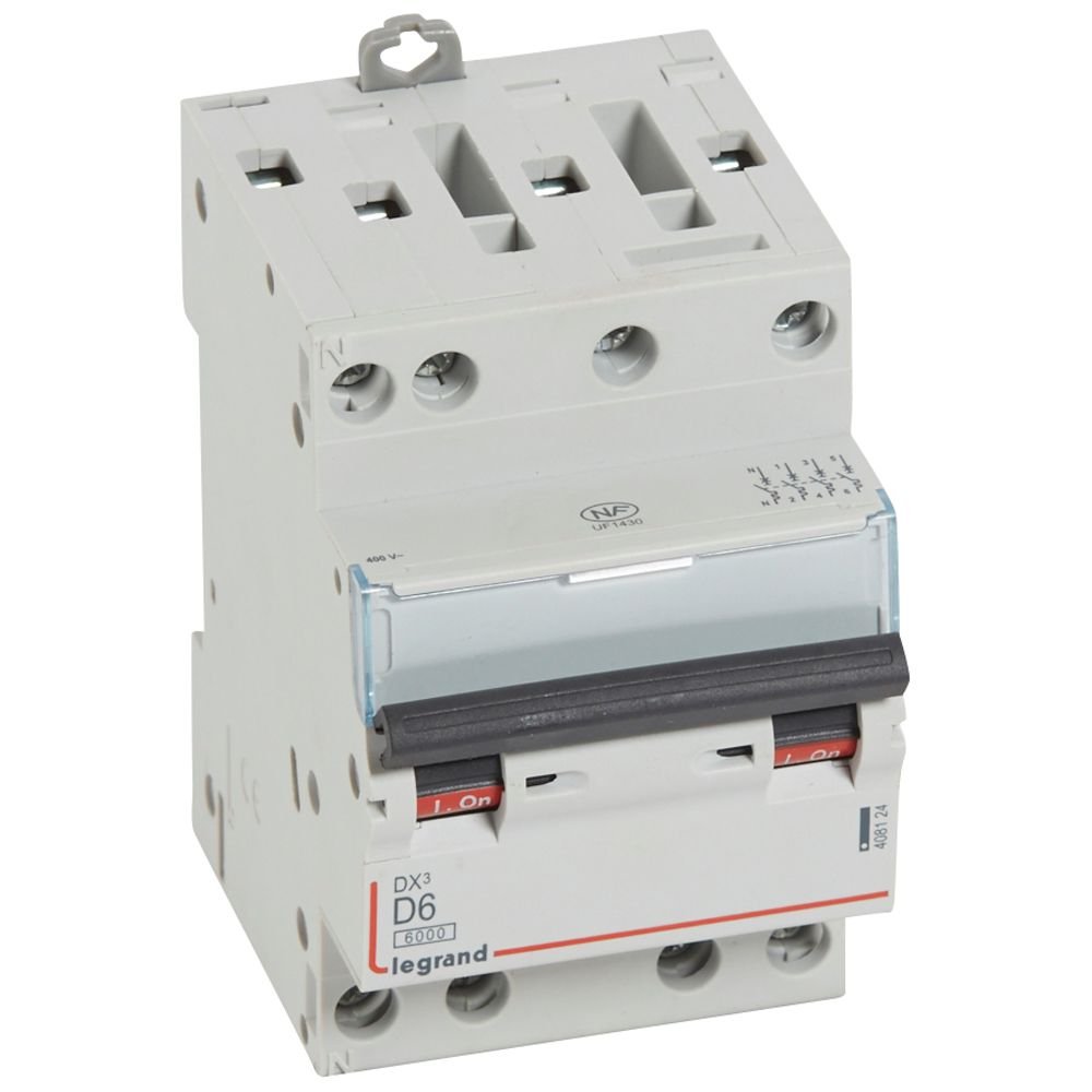 Disjoncteur Legrand DX³ 4P D6 3M 408124