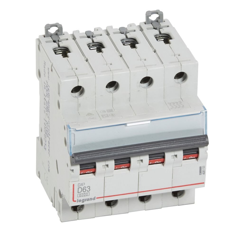 Disjoncteur Legrand DX3 4P 63A courbe D 408153