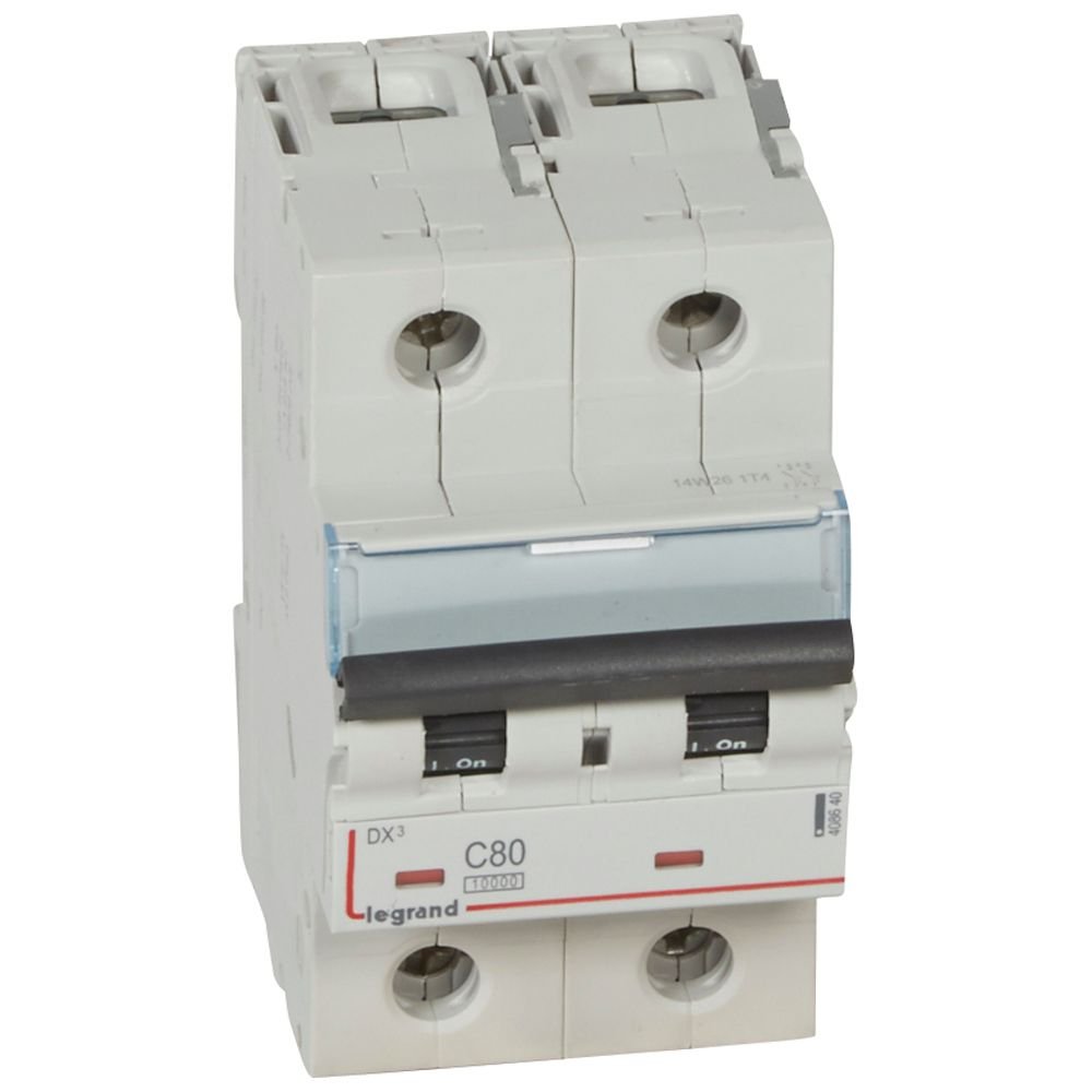 Disjoncteur Legrand DX3 2P 80A courbe C 408640