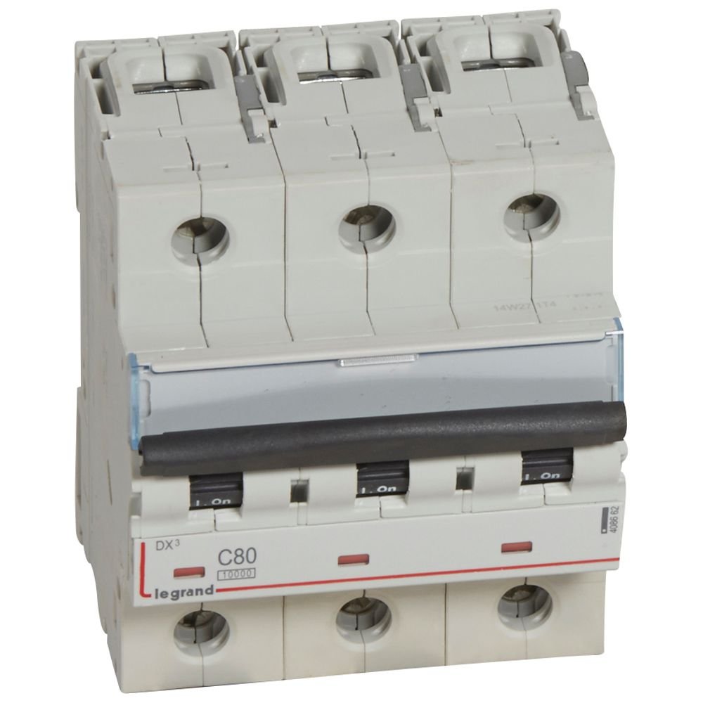 Disjoncteur Legrand DX3 3P 80A courbe C 408662