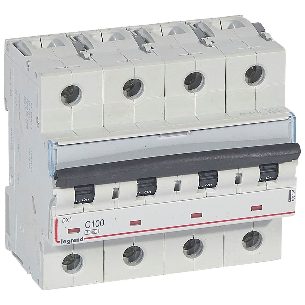 Disjoncteur Legrand DX3 4P 100A courbe C 408704