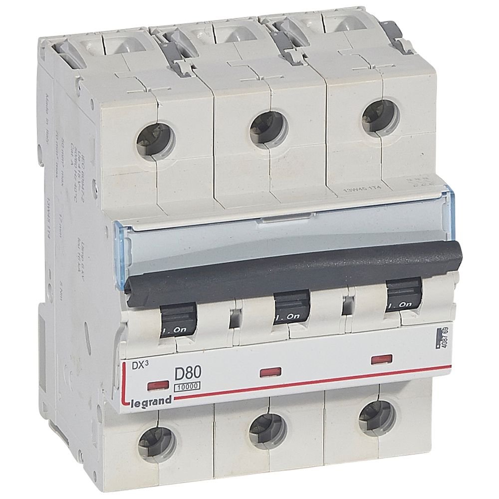 Disjoncteur Legrand DX3 3P 80A courbe D 408769