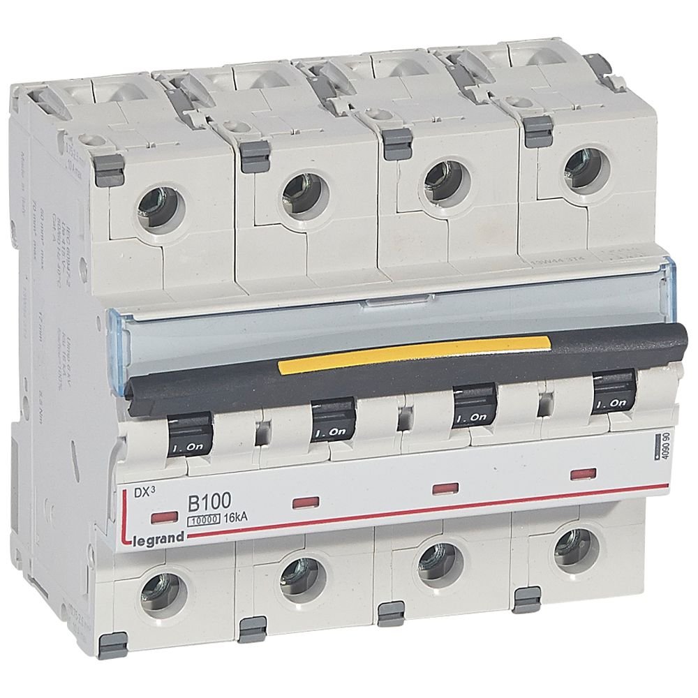 Disjoncteur Legrand DX3 4P B100 16 kA 409090