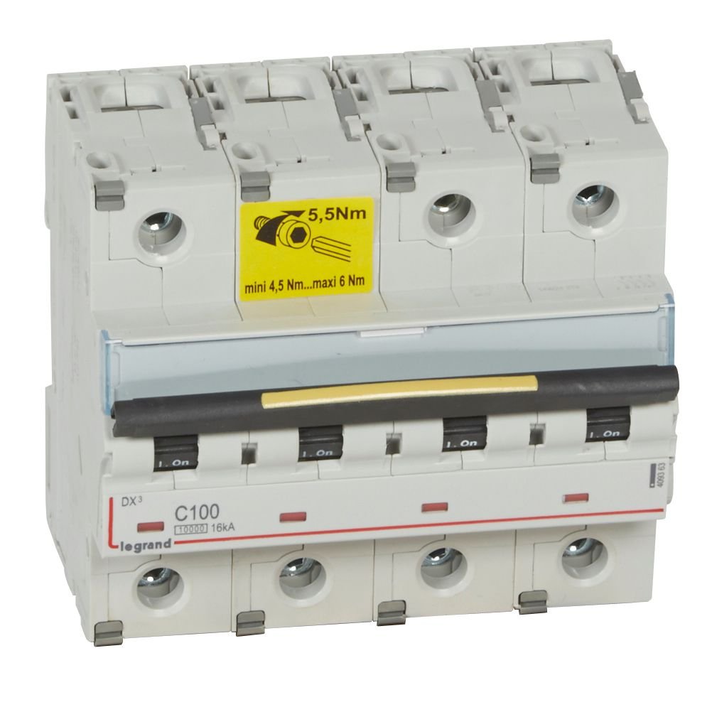 Disjoncteur Legrand DX3 4P C100 10000A 409363