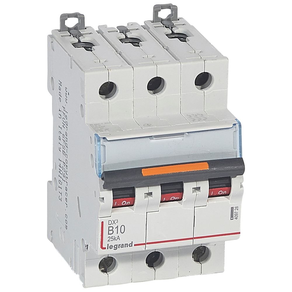 Disjoncteur Legrand DX3 3P B10 25kA 409728