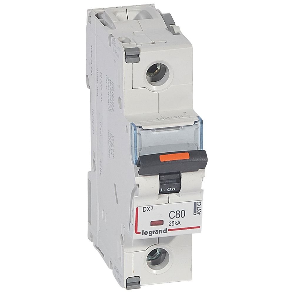 Disjoncteur Legrand DX³ 1P C80 25 kA 409762