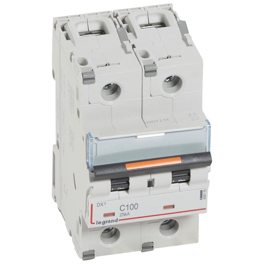 Disjoncteur Legrand DX³ 2P C100 25 kA 409776