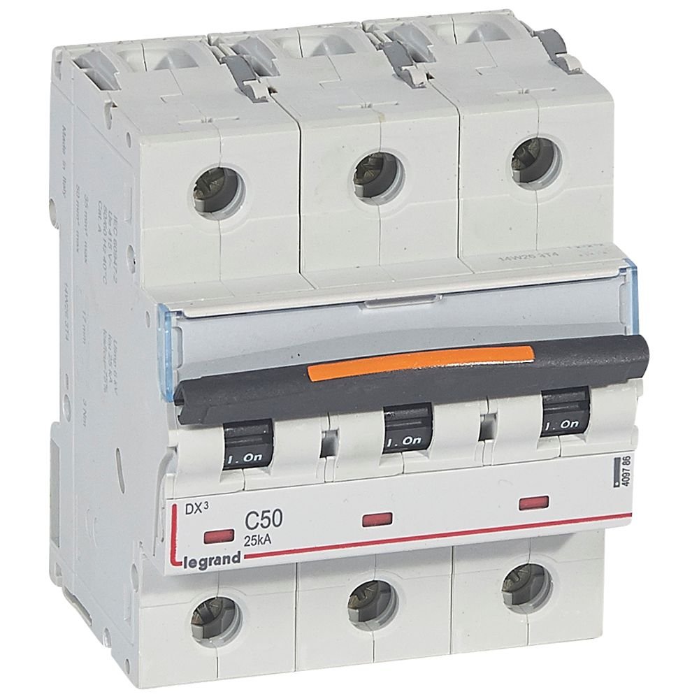 Disjoncteur Legrand DX³ 3P C50 25 kA 409786