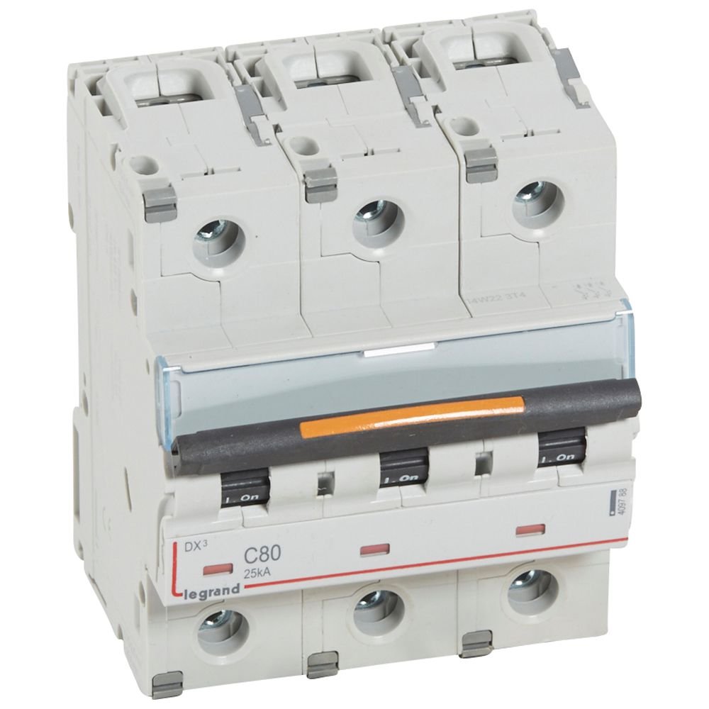 Disjoncteur Legrand DX³ 3P C80 25 kA 409788