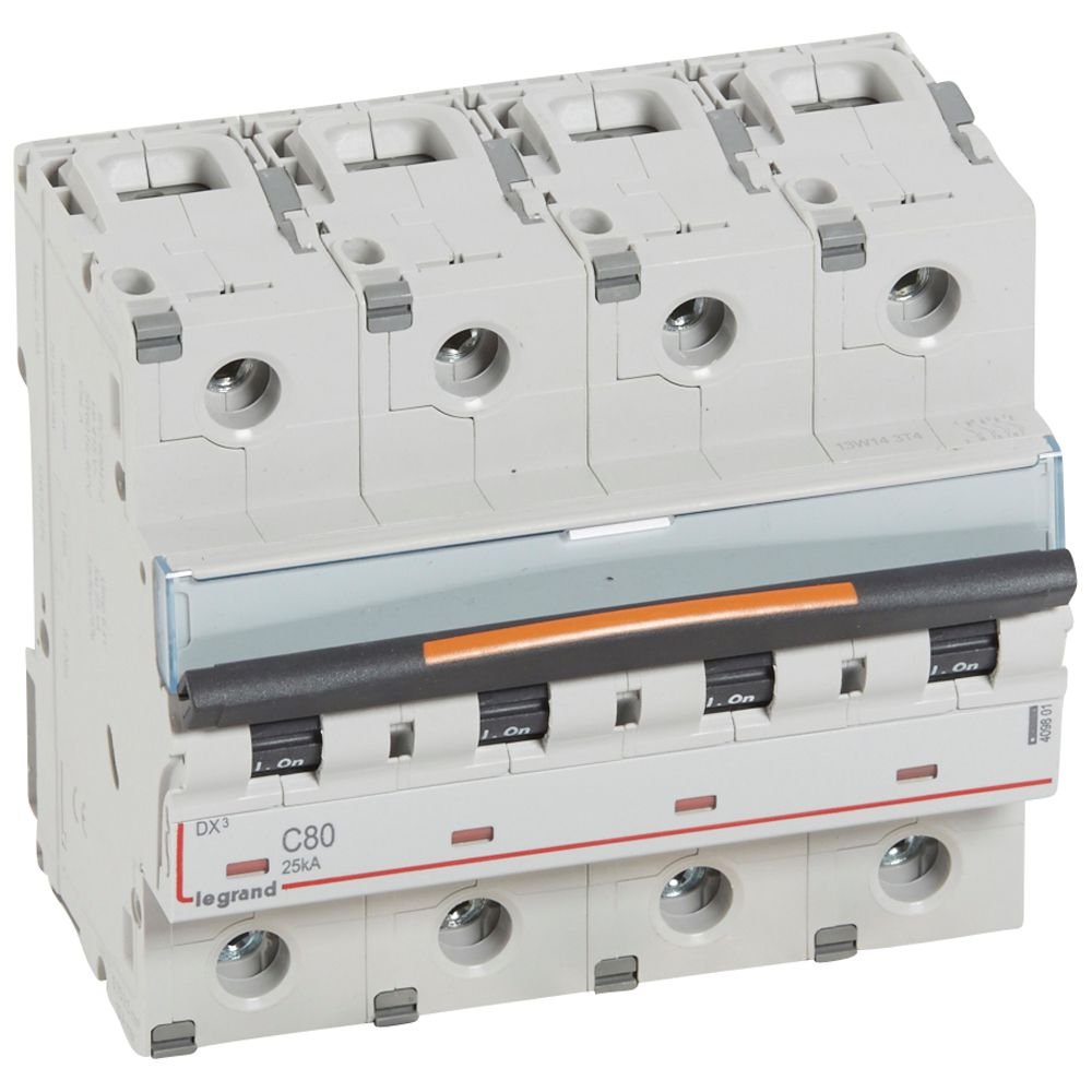 Disjoncteur Legrand DX³ 4P C80 25 kA 409801