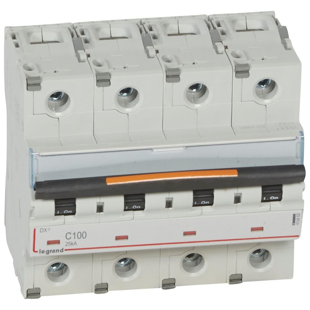 Disjoncteur Legrand DX³ 4P C100 25 kA 409802