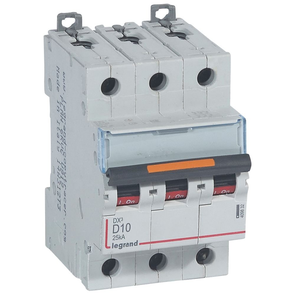 Disjoncteur Legrand DX3 3P D10 25kA 409832