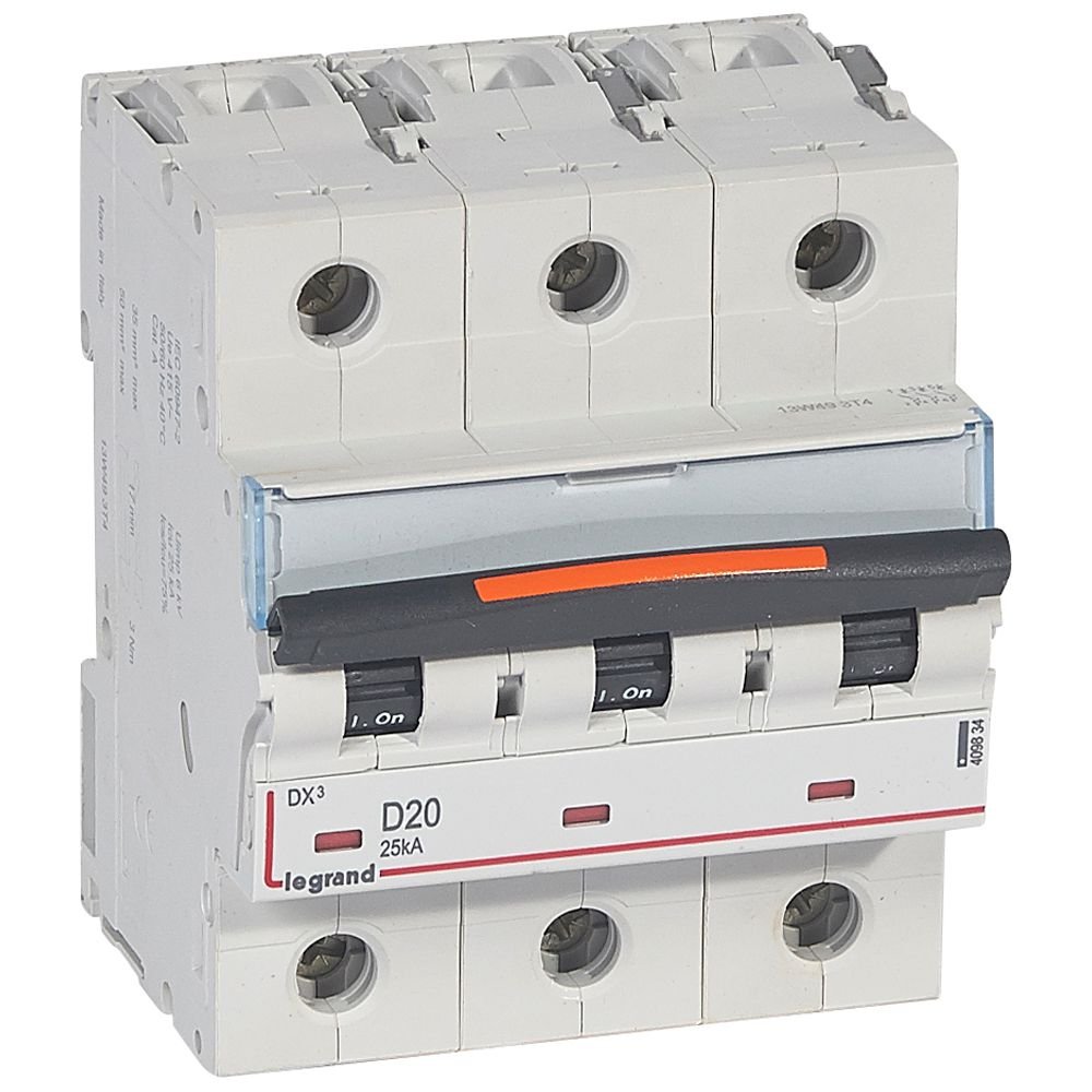 Disjoncteur Legrand DX3 3P D20 25kA 409834