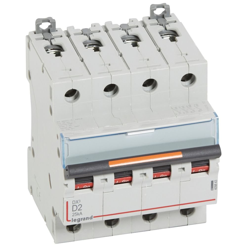 Disjoncteur Legrand DX3 4P D2 25kA 409843