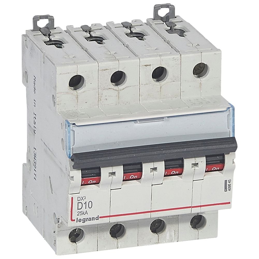 Disjoncteur Legrand DX3 4P D10 25kA 409845