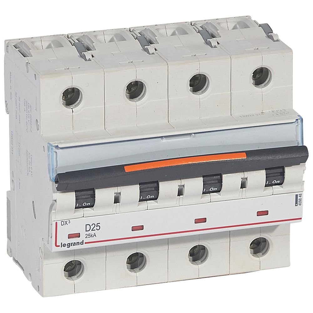 Disjoncteur Legrand DX3 4P D25 25kA 409848
