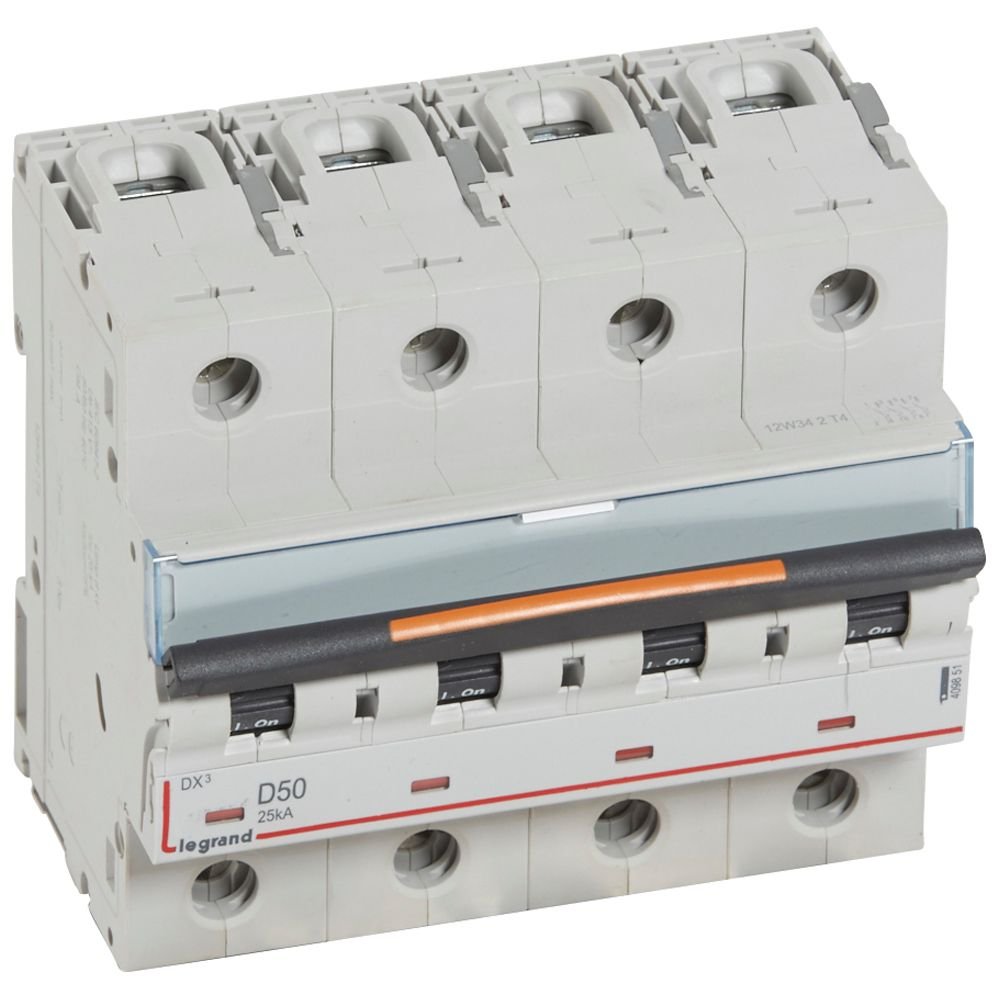 Disjoncteur Legrand DX3 4P D50 25kA 409851