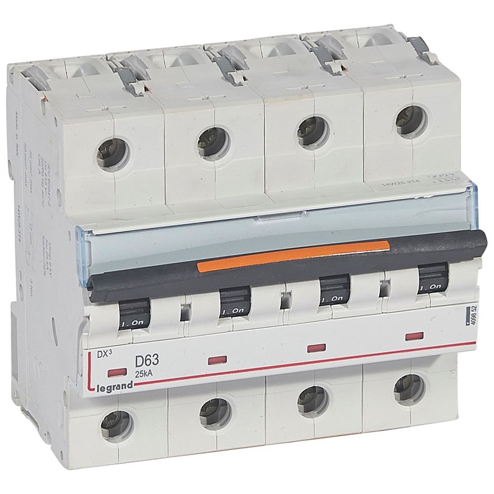 Disjoncteur Legrand DX3 4P D63 25kA 409852