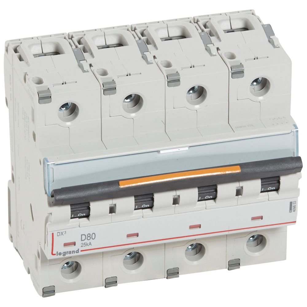 Disjoncteur Legrand DX3 4P D80 25kA 409853