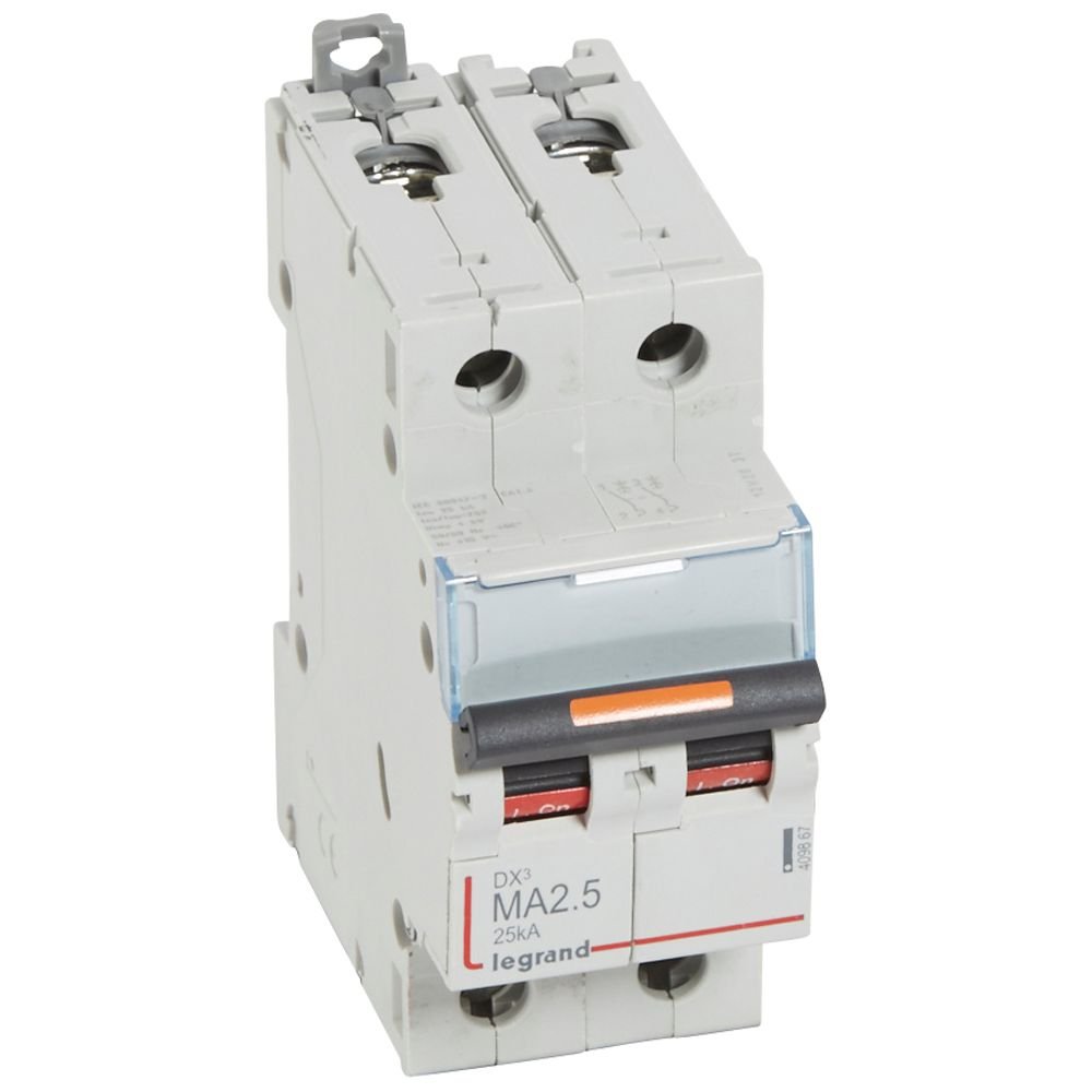 Disjoncteur magnétique Legrand DX3 MA 2P 2,5A 25kA 409867