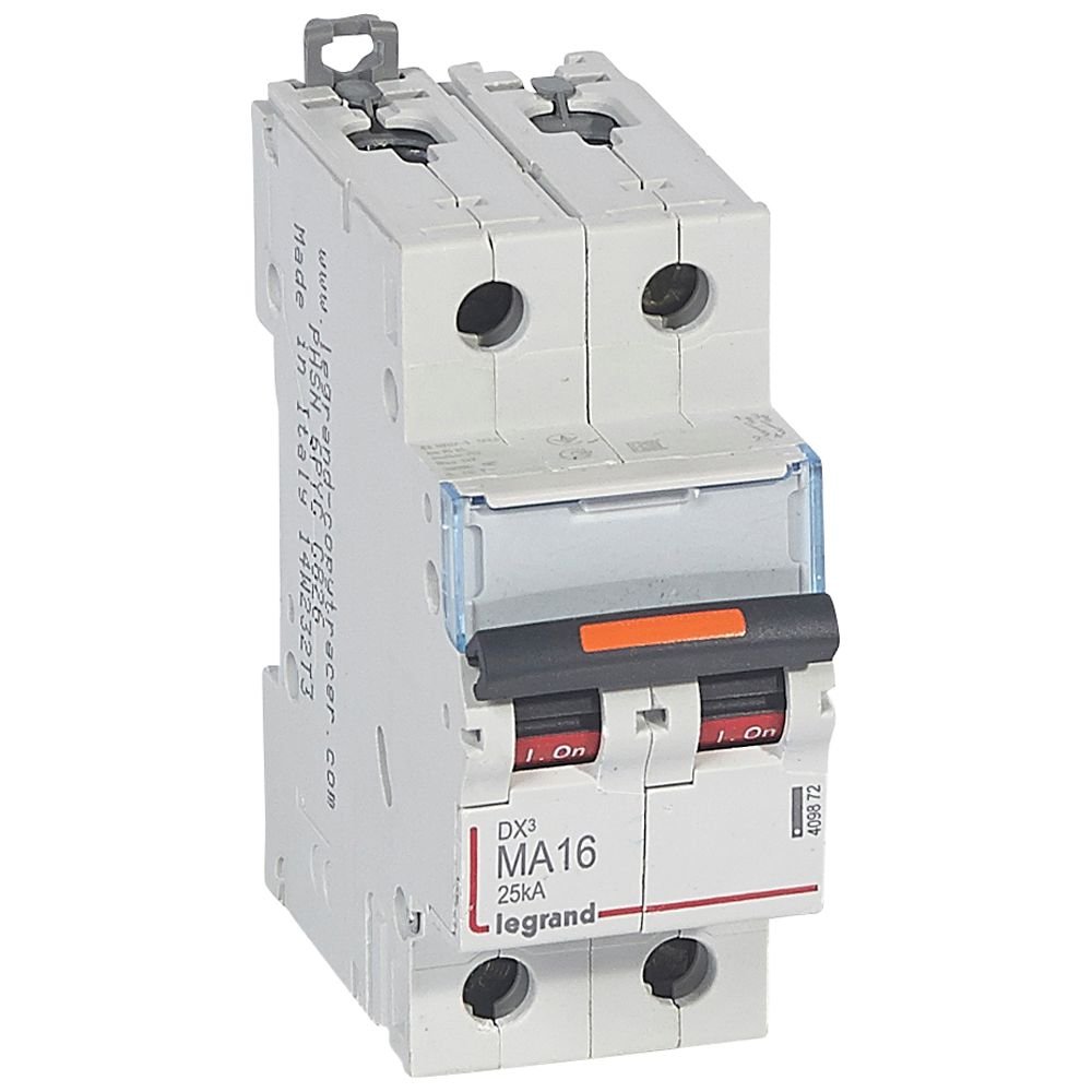 Disjoncteur magnétique Legrand DX3 MA 2P 16A 25kA 409872