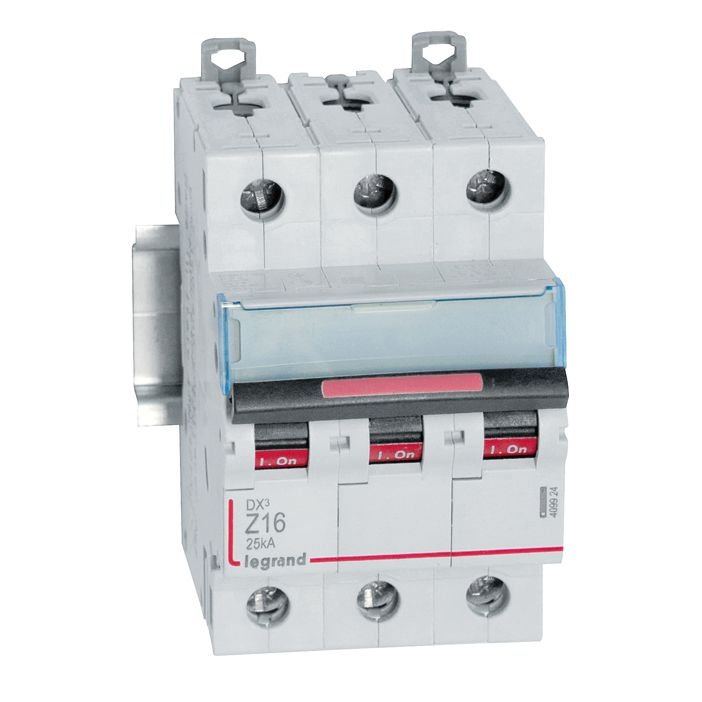 Disjoncteur Legrand DX3 3P 16A courbe Z 25kA 409924