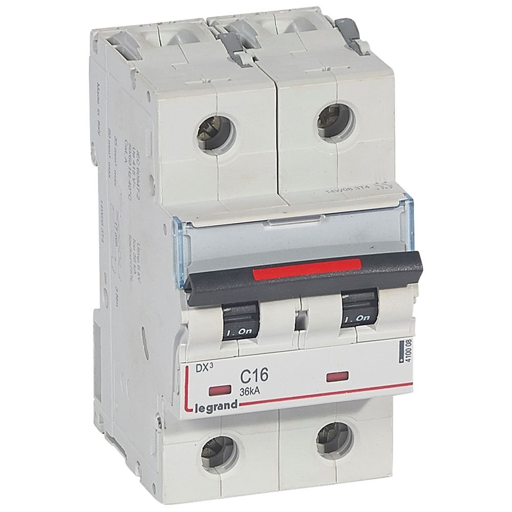Disjoncteur Legrand DX3 2P C16 36kA 410008