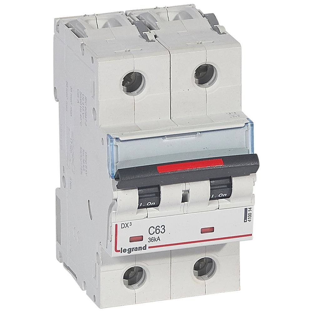 Disjoncteur Legrand DX3 2P C63 36kA 410014