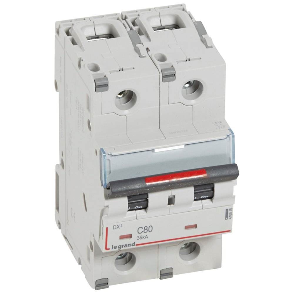 Disjoncteur Legrand DX3 2P C80 36kA 410015