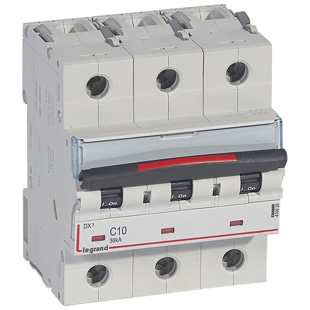 Disjoncteur Legrand DX3 3P C10 36kA 410020