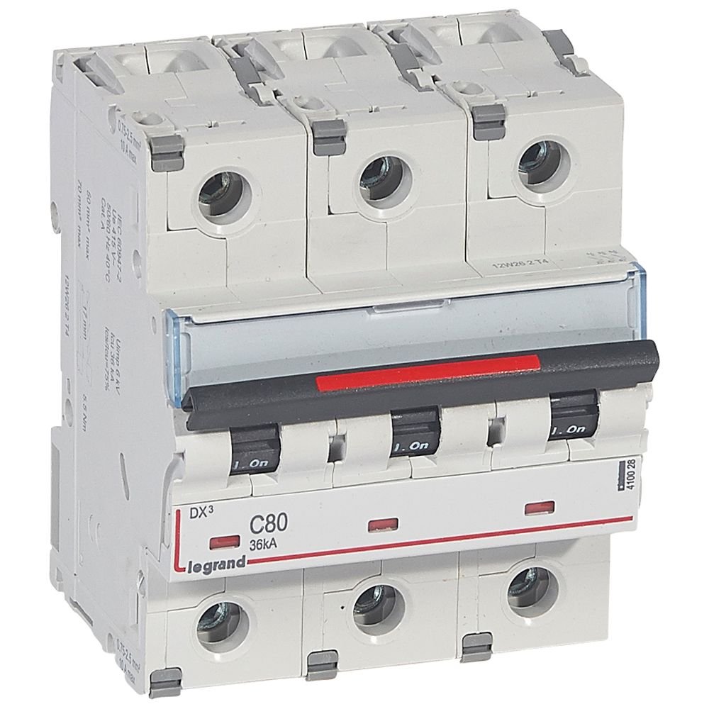 Disjoncteur Legrand DX3 3P C80 36kA 410028