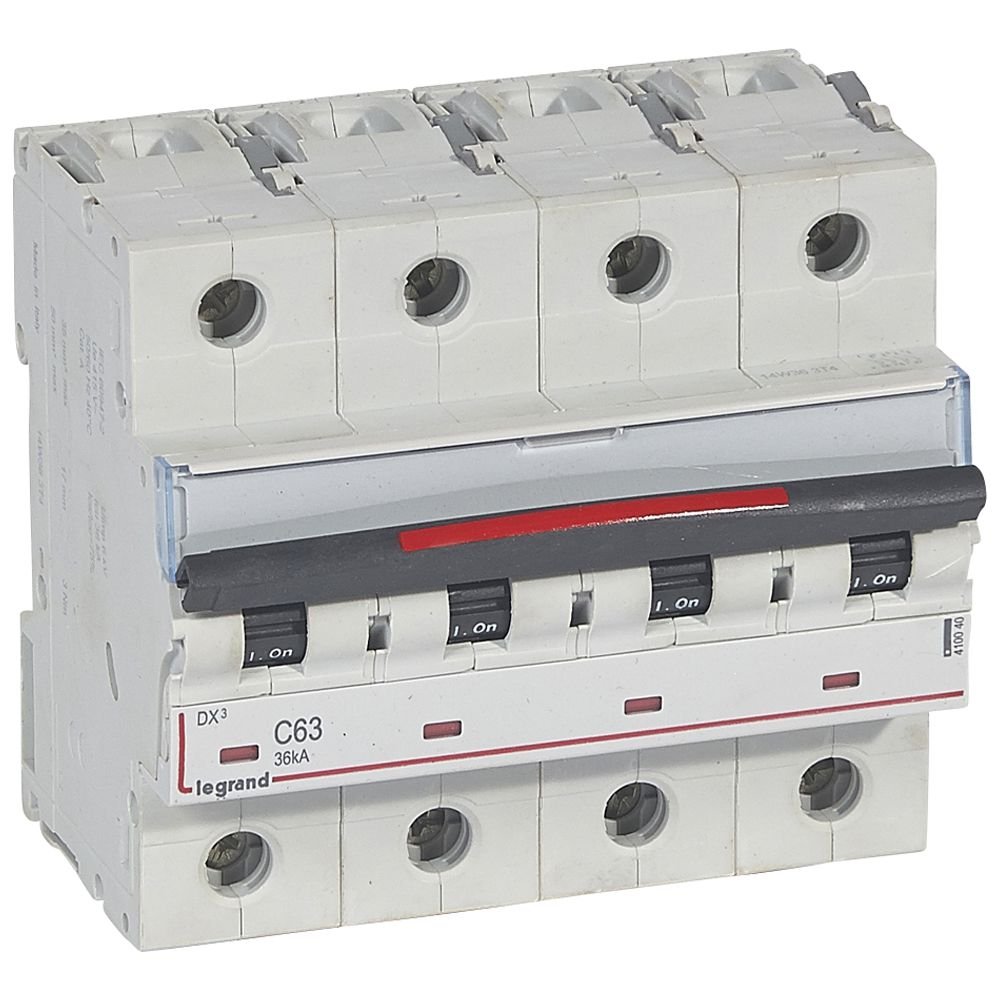 Disjoncteur Legrand DX³ 4P 63A courbe C 36kA