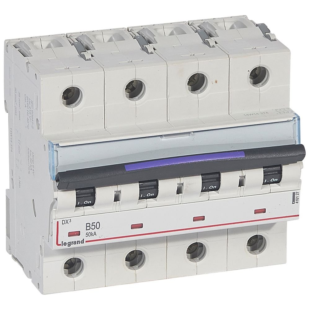 Disjoncteur Legrand DX³ 4P 50A courbe B 50kA