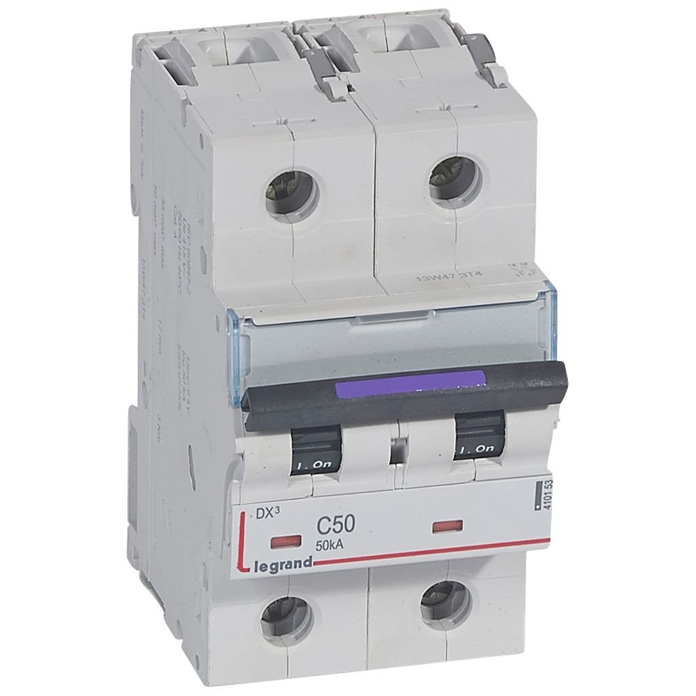 Disjoncteur Legrand DX³ 2P 50A courbe C 50kA