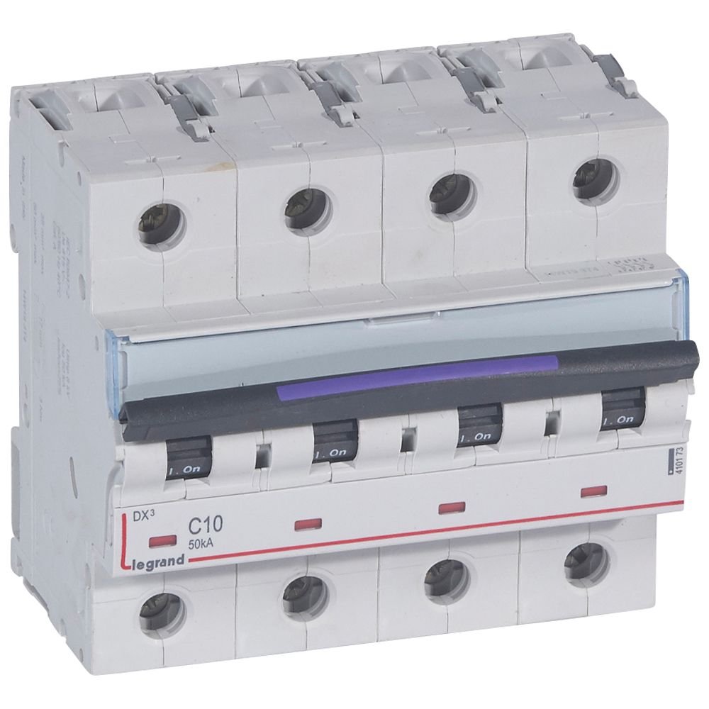 Disjoncteur Legrand DX³ 4P 10A courbe C 50kA