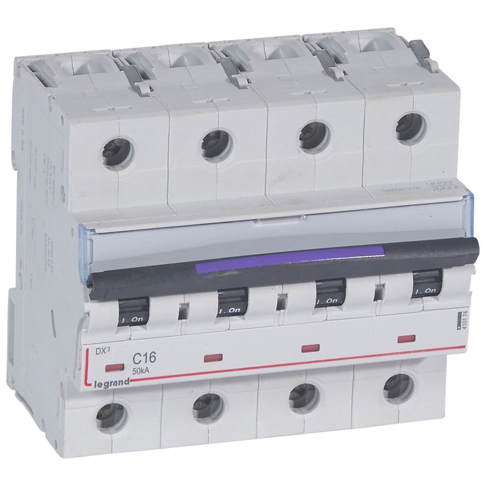 Disjoncteur Legrand DX³ 4P 16A courbe C 50kA