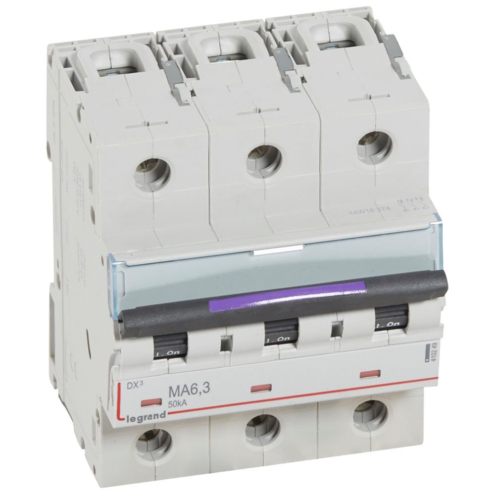 Disjoncteur Legrand DX³-MA 3P 6,3 A 50 kA