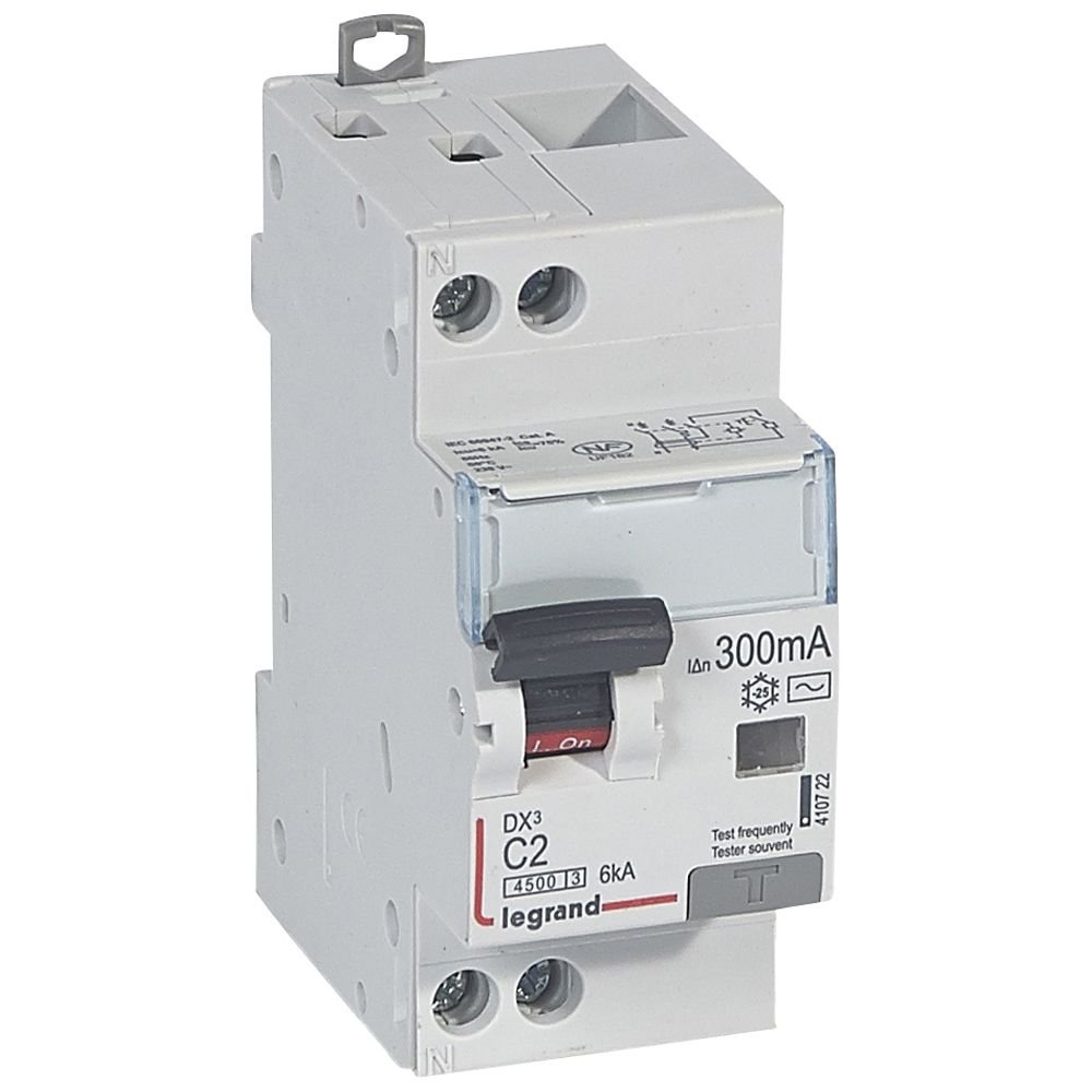 Disjoncteur différentiel Legrand DX³ 2A courbe C 300mA 410722