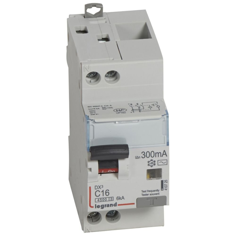 Disjoncteur différentiel Legrand DX³ 16A courbe C 300mA 410725