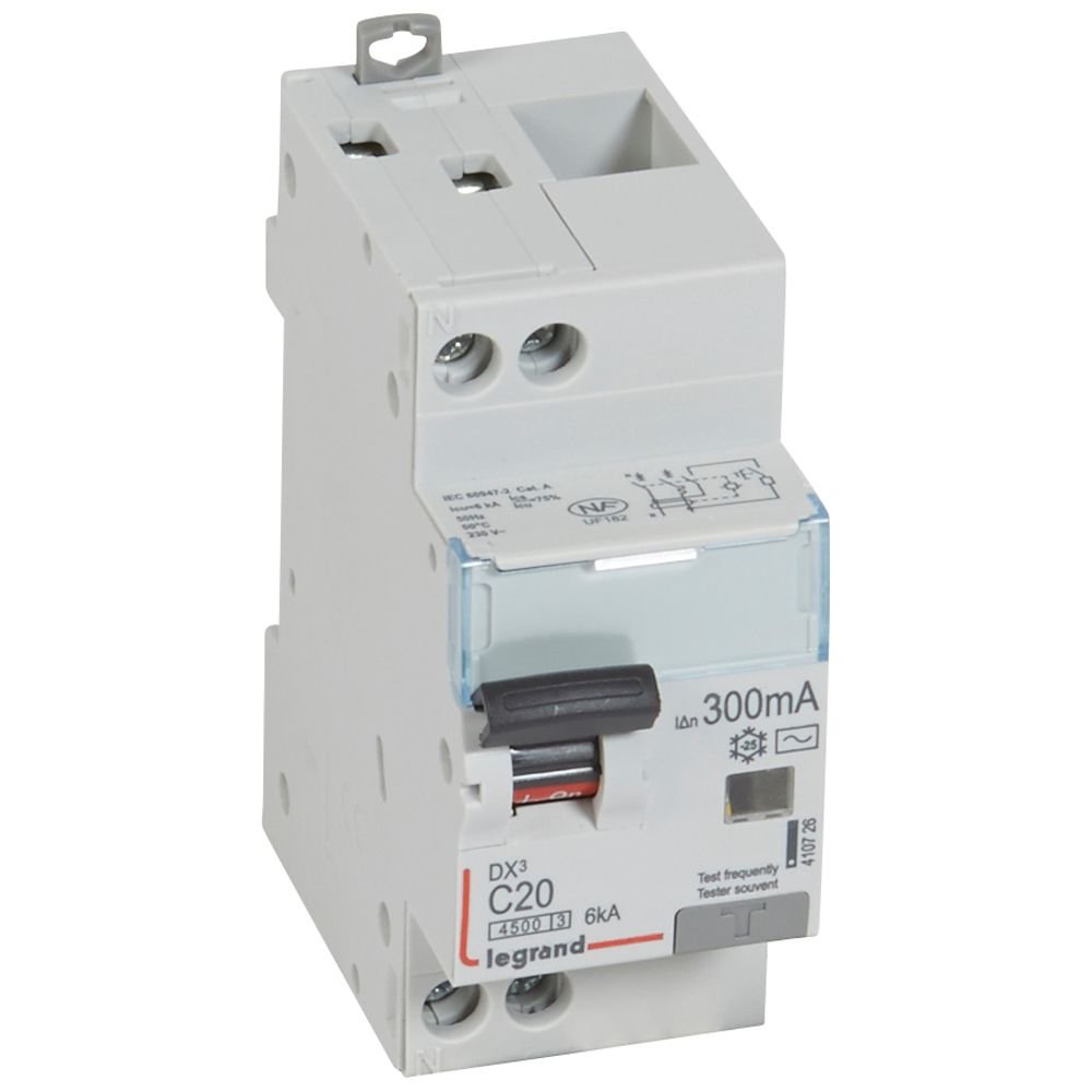 Disjoncteur différentiel Legrand DX³ 20A courbe C 300mA 410726