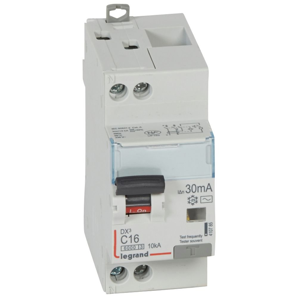 Disjoncteur différentiel Legrand DX³ 16A 30mA Type AC 1P+N 410785