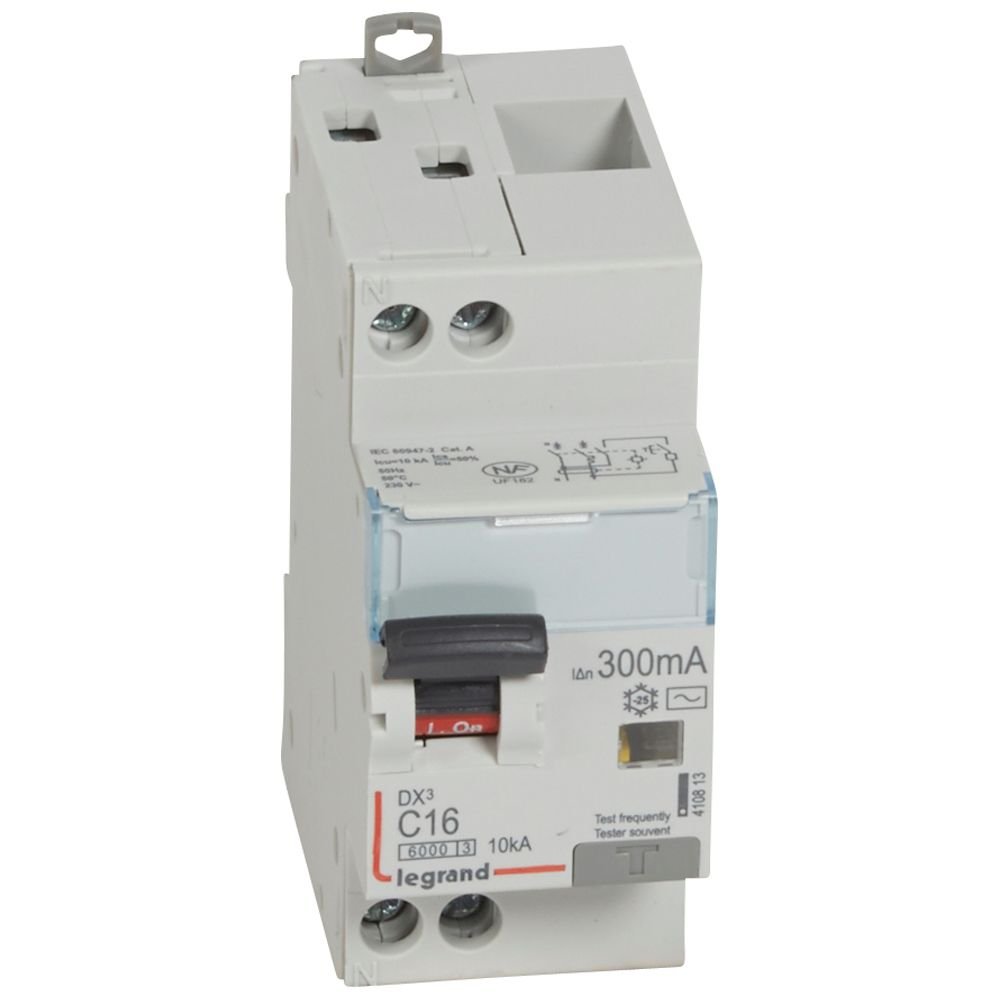 Disjoncteur différentiel Legrand DX³ 16A 300mA Type AC 1P+N 410813