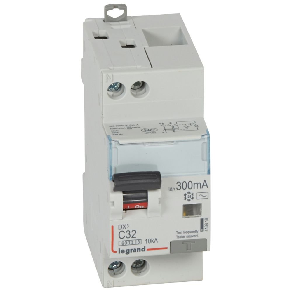 Disjoncteur différentiel Legrand DX³ 32A 300mA Type AC 1P+N 410816