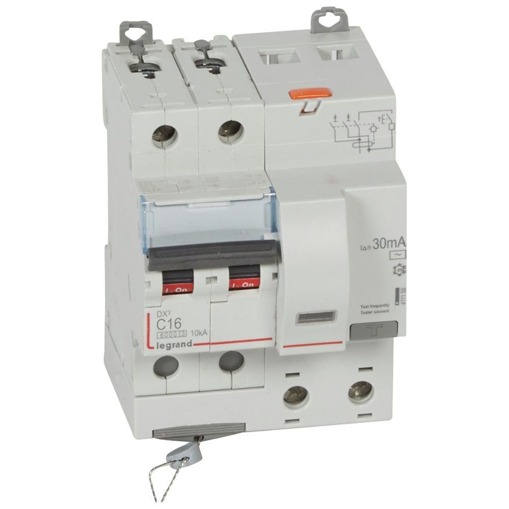 Disjoncteur différentiel Legrand DX3 2P C16 Type AC 30mA 4M 411158