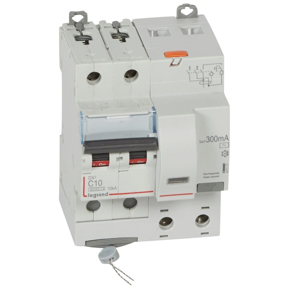 Disjoncteur différentiel Legrand DX3 2P C10 Type AC 300mA 4M 411171